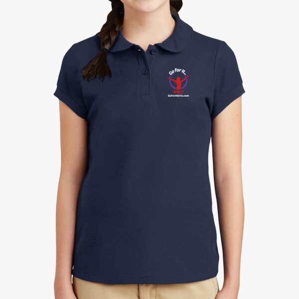 Girls Silk Touch Peter Pan Collar Polo Thumbnail