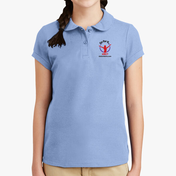 Girls Silk Touch Peter Pan Collar Polo Thumbnail